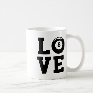 Love Graphic Pool Billard Snooker Billard Cue 8-ll Coffee Mug