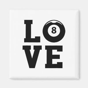 Love Graphic Pool Billard Snooker Billard Cue 8-ll Magnet