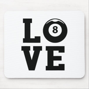 Love Graphic Pool Billard Snooker Billard Cue 8-ll Mouse Pad