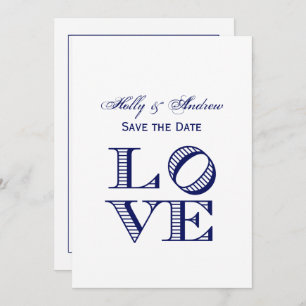 LOVE Graphic Text - Blue Invitation