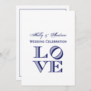 LOVE Graphic Text - Blue Invitation