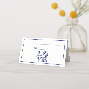 LOVE Graphic Text - Blue Place Card