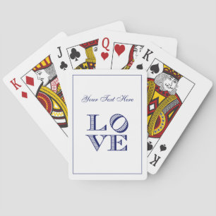 LOVE Graphic Text - Blue Playing Cards