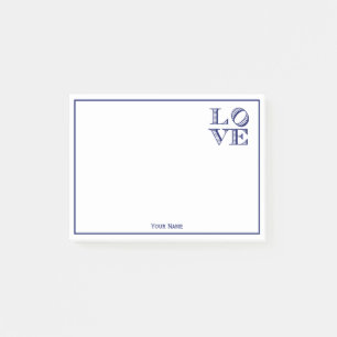 LOVE Graphic Text - Blue Post-it Notes