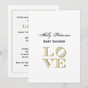 LOVE Graphic Text - Faux Gold Invitation