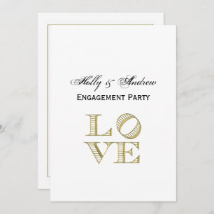 LOVE Graphic Text - Faux Gold Invitation