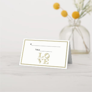 LOVE Graphic Text - Faux Gold Place Card