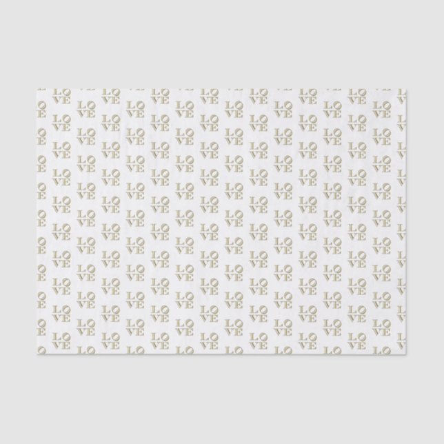 LOVE Graphic Text - Faux Gold Tissue Paper (Front)