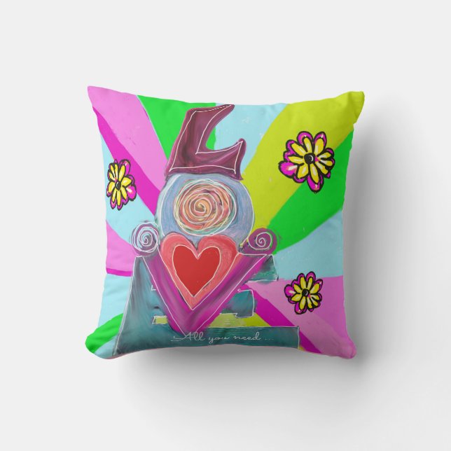 Love Graphic Typography Print Cushion (Front)