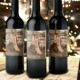 Love grass berries sketch fall wedding wine label