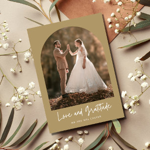 Love Gratitude Arch Photo Wedding Thank You Card