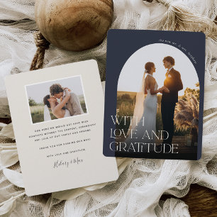 Love & Gratitude Arch Photo Wedding Thank You Card