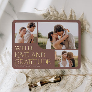 Love & Gratitude Gold Foil Wedding Thank You Card