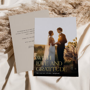 Love & Gratitude Gold Foil Wedding Thank You Card