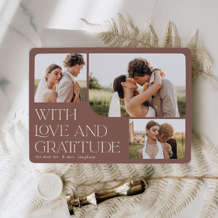 Love & Gratitude   Multi Photo Wedding Thank You Card