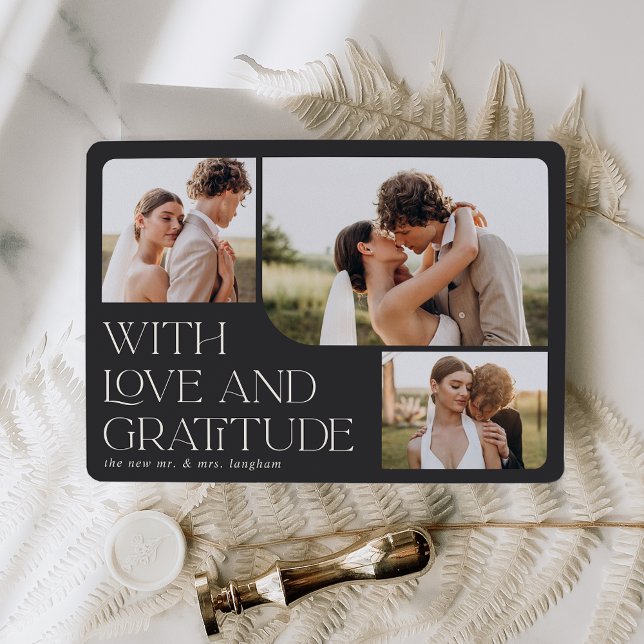 Love & Gratitude | Multi Photo Wedding Thank You Card (Creator Uploaded)