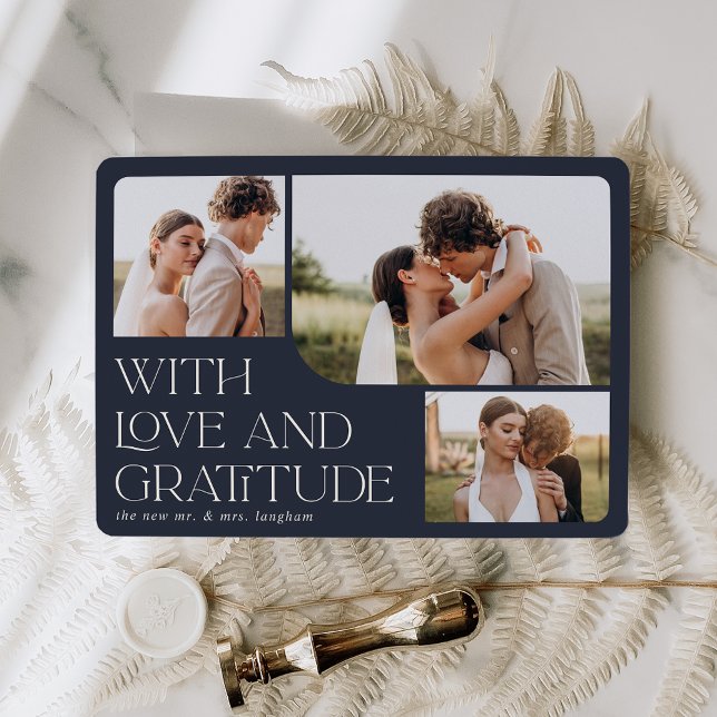 Love & Gratitude | Multi Photo Wedding Thank You Card (Creator Uploaded)