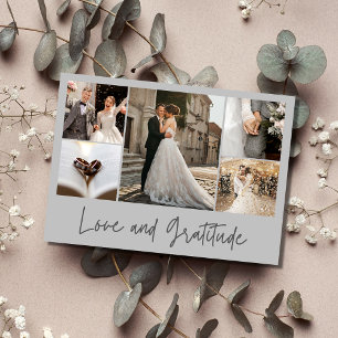 Love Gratitude Photo Wedding Thank You  Card
