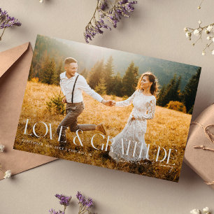 Love & Gratitude Wedding Photo Thank You Card