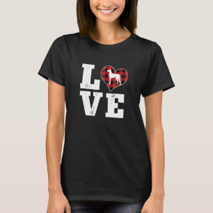 Love Great Dane Dog Lover Gifts Buffalo Plaid Vale T-Shirt