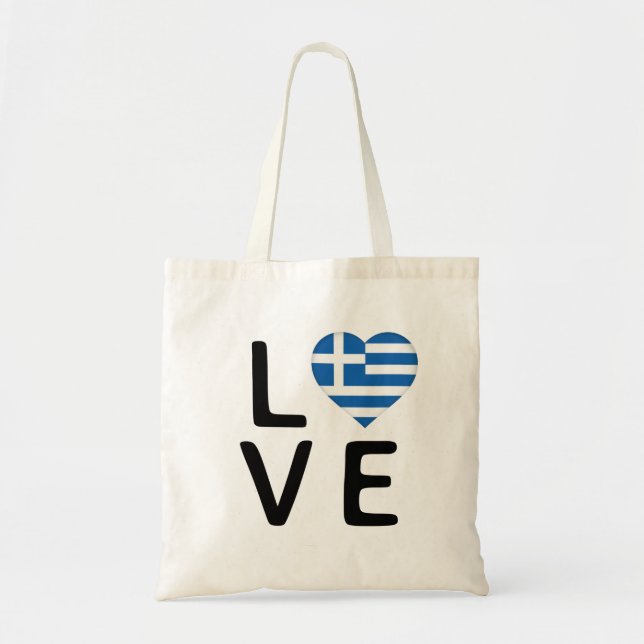 Love - Greece Flag Tote Bag (Front)