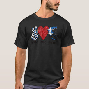 Love Greece Proud Greek Flag Greek Roots T-Shirt