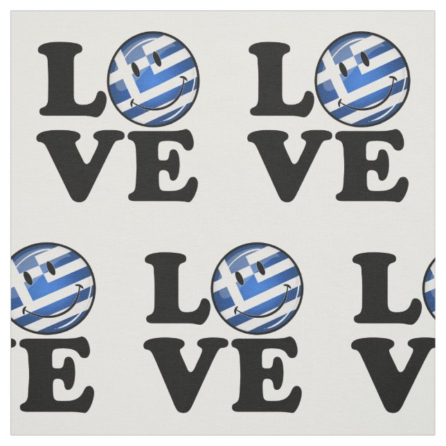 Love Greece | Smiling Flag Fabric (Swatch)