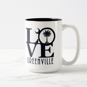 LOVE Greenville SC 15oz Two-Tone Coffee Mug