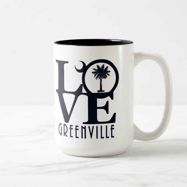 LOVE Greenville SC 15oz Two-Tone Coffee Mug (Right)