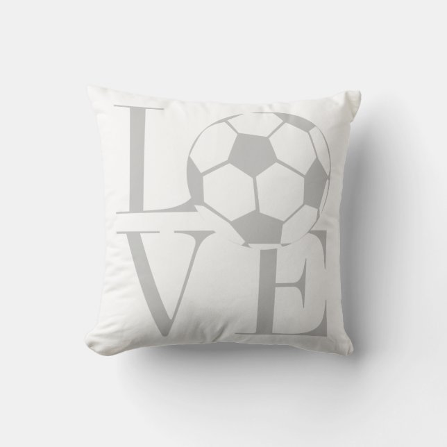 love grey football  cushion (Front)