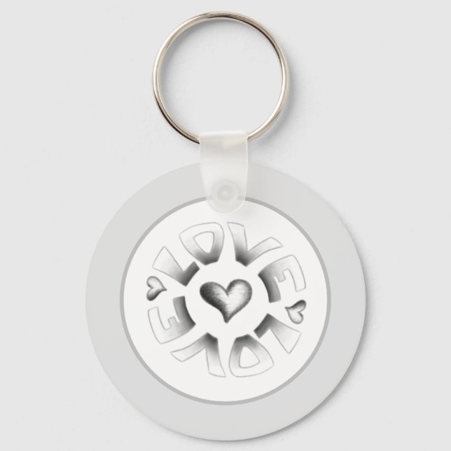 Love Grey Key Ring (Front)