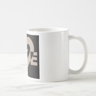 Love Grey on Black Coffee Mug