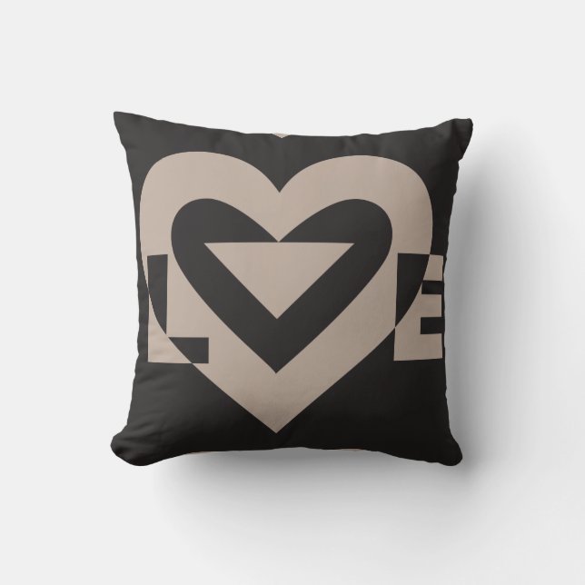 Love Grey on Black Cushion (Front)