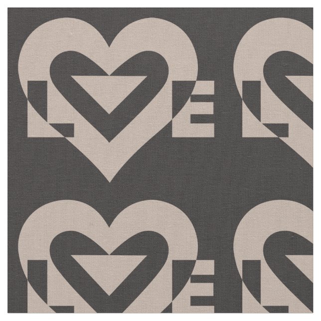 Love Grey on Black Fabric (Close Up)