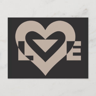Love Grey on Black Postcard