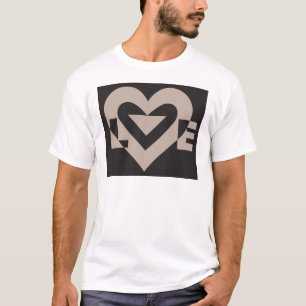 Love Grey on Black T-Shirt