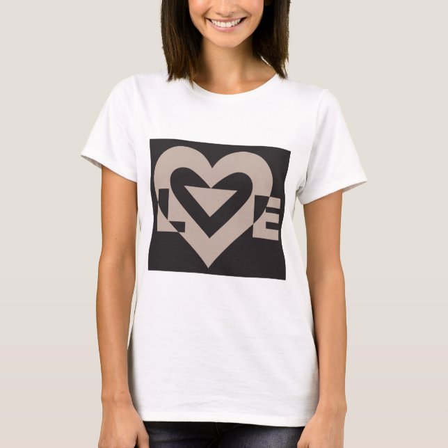 Love Grey on Black T-Shirt (Front)