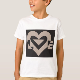 Love Grey on Black T-Shirt