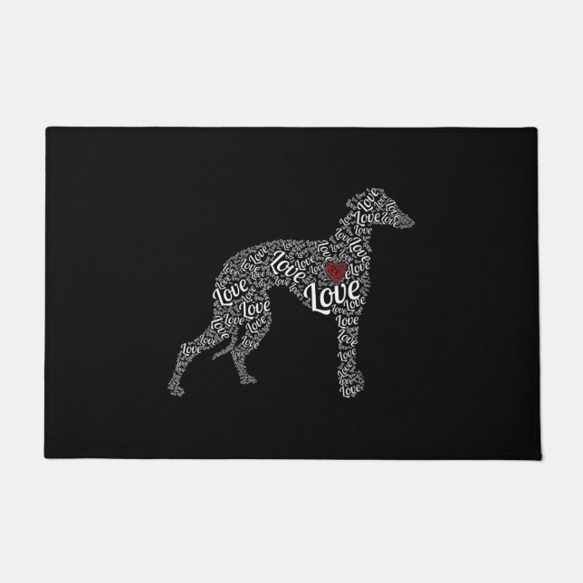 Love Greyhound Dog , I Love Greyhounds Doormat (Front)