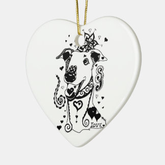 Love Greyhounds Ceramic Ornament