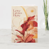 Love Grows Here Elegant Floral Romantic Greeting C