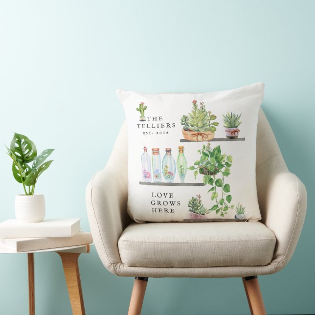 Love Grows Here | Family Name Keepsake Cushion (Chair)