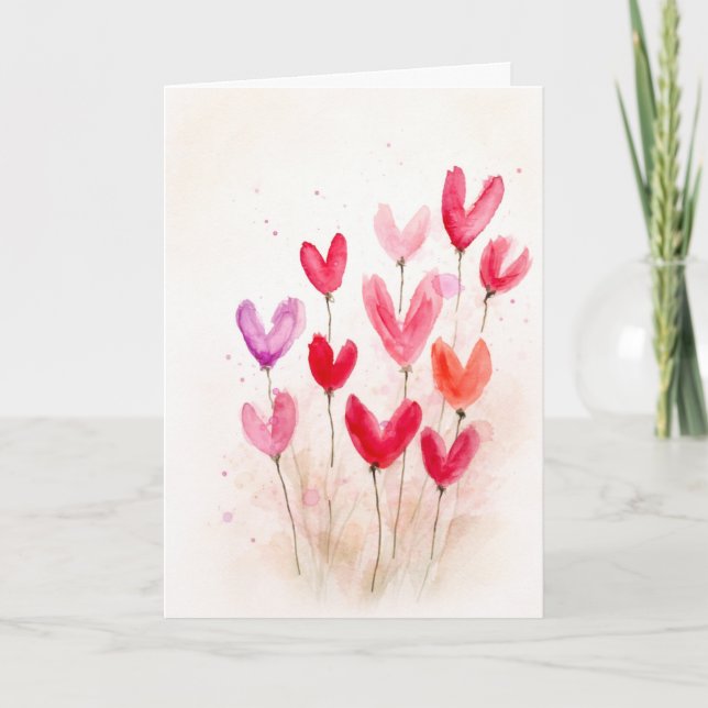 Love Grows Here Folded Greeting Card (Front)
