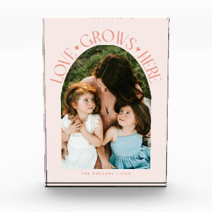 Love Grows Here Modern Arch Peach Photo Block