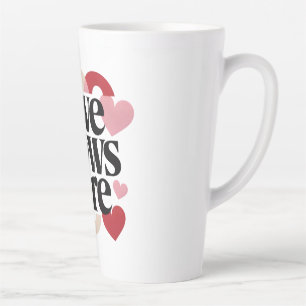 Love Grows Here – Modern Heart Typography Latte Mug