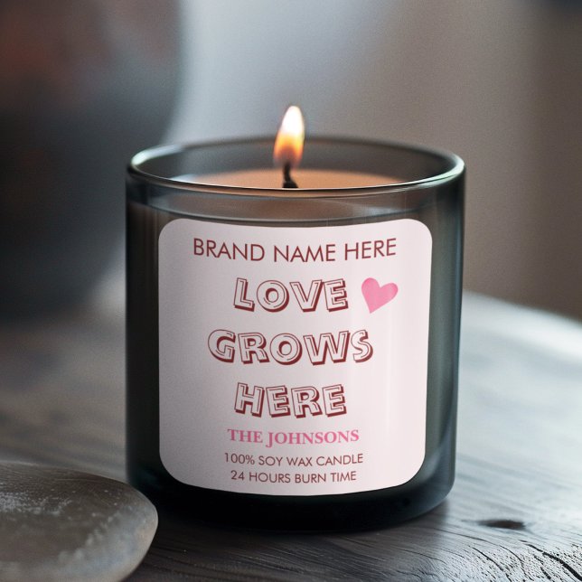Love Grows Here | Valentine's Day Candle Labels  (Creator Uploaded)