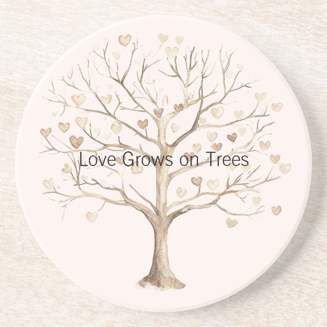 Love Grows on Trees Hearts Coaster (Front)