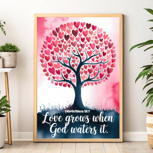 Love Grows When God Waters It Christian Wall Art