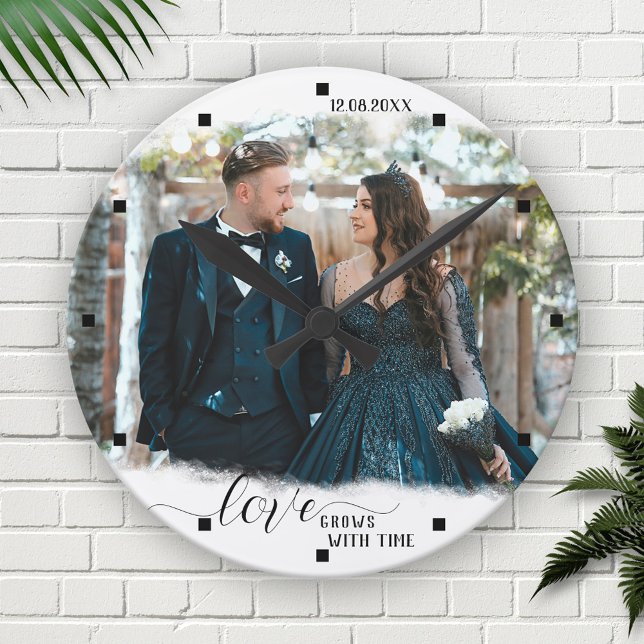 Love Grows With Time Photo Wedding Clock (Creator Uploaded)