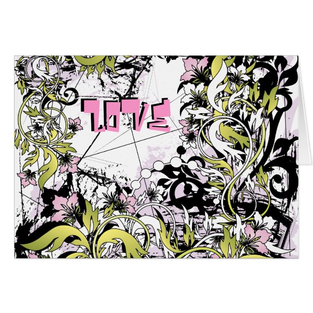 Love grunge card (Front Horizontal)